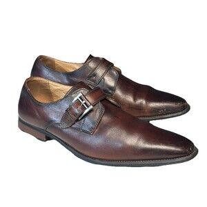 La Milano Monk Strap Dress Shoes Men’s Size 14 Leather Slip On Dress Shoe Cognac